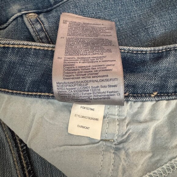 NYDJ High Rise Long Skirt Center Front Slit Women's Blue Denim, Size 16 NWT - Picture 7 of 10